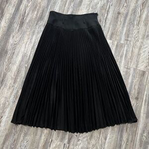 Escada Margaretha Ley Black Pleated Midi Skirt 40